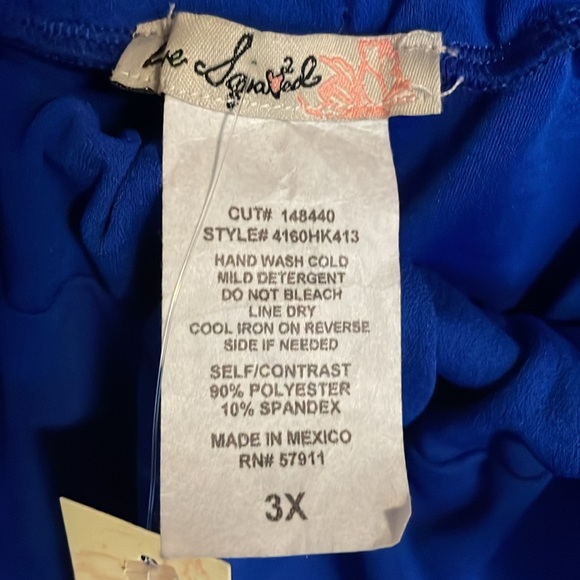 3x Junior plus royal blue and white striped dress wide sleeves, mini NEW - Picture 2 of 6